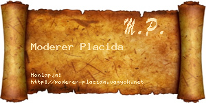 Moderer Placida névjegykártya